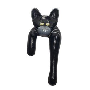 Cat pin wooden‎ Unimpressed annoyed wooden cat hand painted and made black